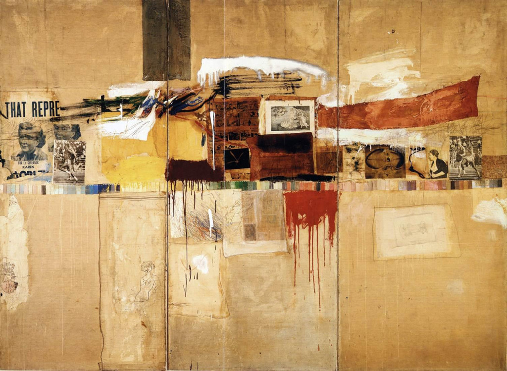 Robert Rauschenberg, Rebus, 1955, Combine painting, mix di media su pannelli di legno